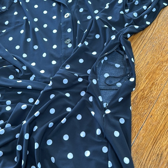 Evan Picone black and white dotted circle skirt shirt dress.Long sleeve, Size 14 - Picture 7 of 8